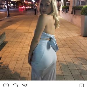 TWO PIECE SILK PROM DRESS WORN ONCE